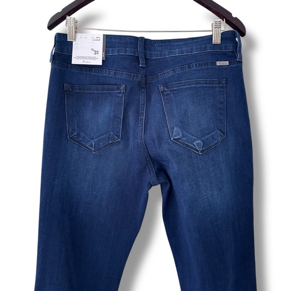 NWT KanCan Celestine Dark Wash Mid Rise Flare Jeans Boho Hippie Y2K Sz 31 Long - Picture 8 of 11